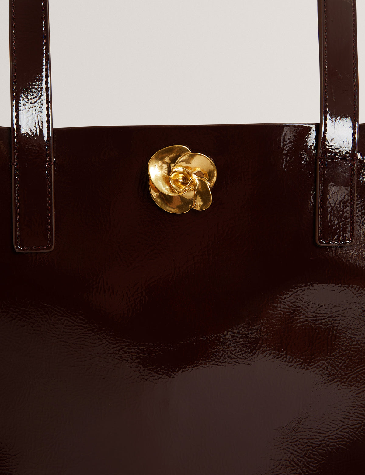 ROSENNI: Rose Detail Crinkle Large Tote Bag