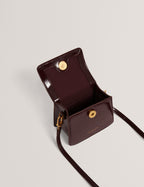 ROSELAH: Rose Detail Square Mini Top Handle Bag