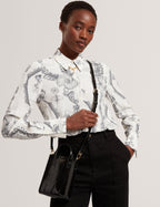 VIIENNA: Croc Effect Mini Icon Bag