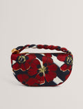 ISLI: Satin Statement Hardware Printed Hobo Bag