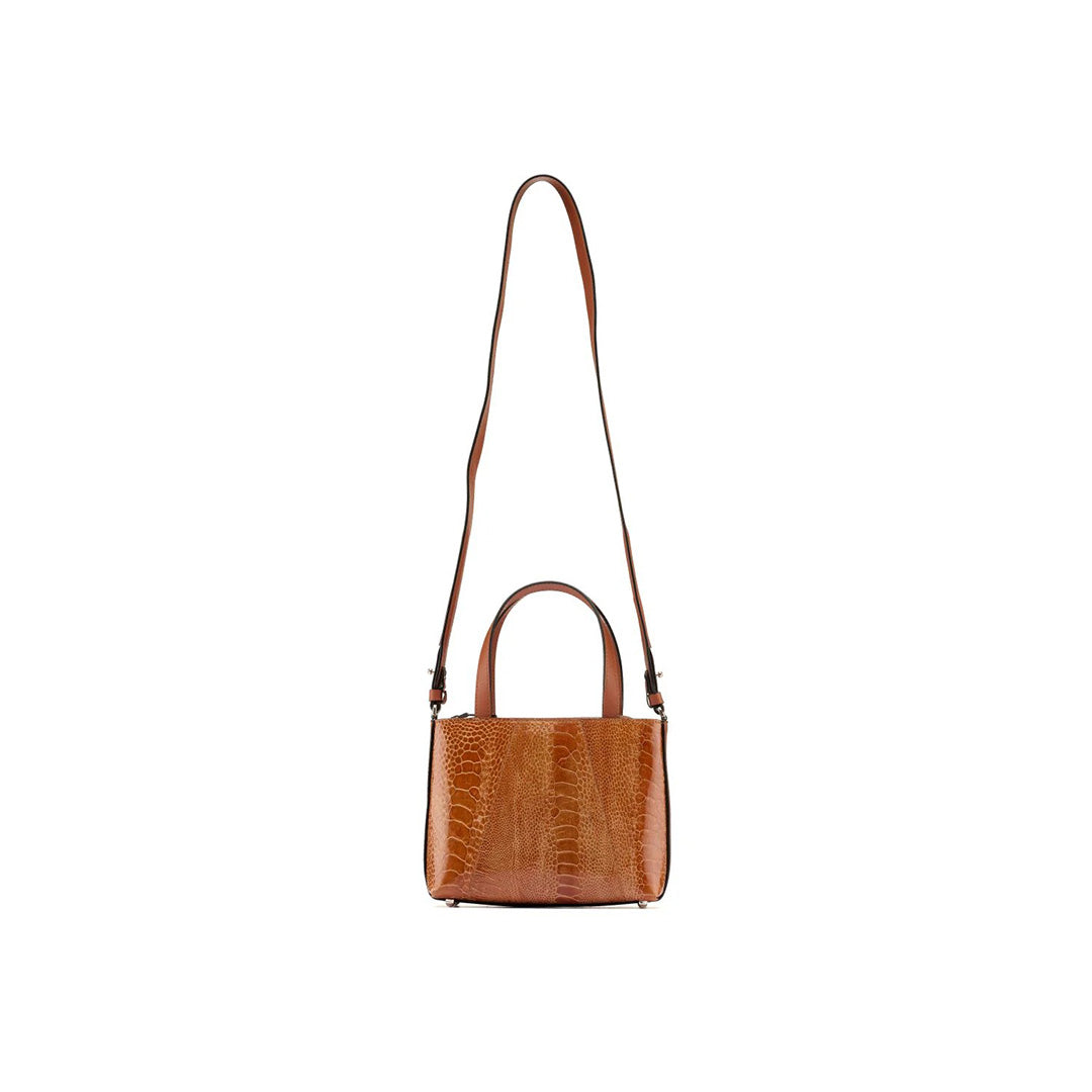 Brown Lily Ostrich Leather Shoulder Bag Bellabags Bellabags