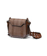 Brown Lia Ostrich Leather Shoulder Bag Bellabags Bellabags