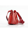 Red Luna Ostrich Leather Shoulder Bag Bellabags Bellabags