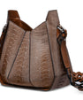 Dark Brown Lucia Ostrich Leather Shoulder Bag Bellabags Bellabags
