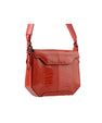 Red Lia Ostrich Leather Shoulder Bag Bellabags Bellabags