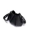 Black Luna Ostrich Quill Leather Shoulder Bag Bellabags Bellabags