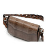 Brown Lia Ostrich Leather Shoulder Bag Bellabags Bellabags