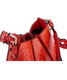 Red Luna Ostrich Leather Shoulder Bag Bellabags Bellabags