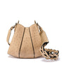 Beige Luna Ostrich Leather Shoulder Bag Bellabags Bellabags