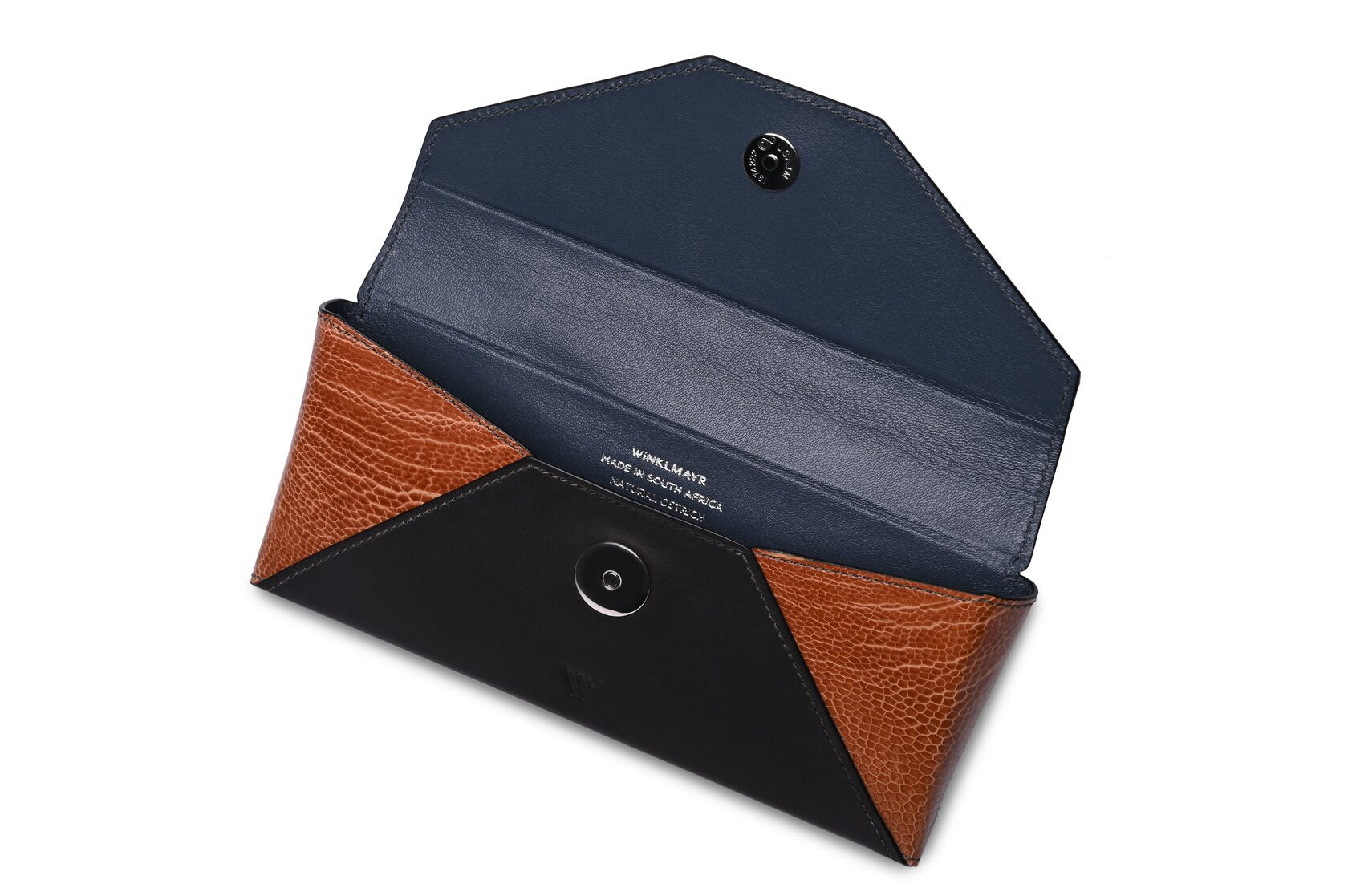 Brown New York Ostrich Leather Glass Case Bellabags Bellabags