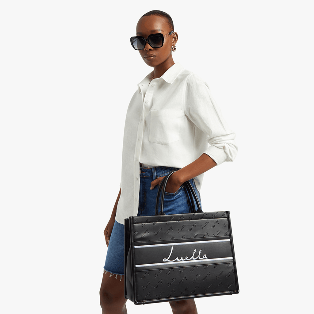 Embossed Branded Large Tote Bag - By Luella - Invoque