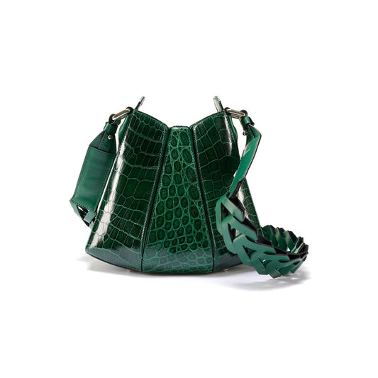Green Luna Crocodile Leather Shoulder Bag Bellabags Bellabags