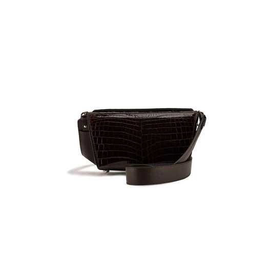 Dark Brown Lottie Crocodile Leather Crossbody Bag Bellabags Bellabags