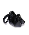 Black Luna Ostrich Leg Leather Shoulder Bag Bellabags Bellabags
