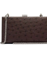 Dark Brown Libby Ostrich Leather Evening Bag Bellabags Bellabags