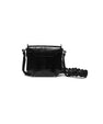 Black Lia Ostrich Leather Shoulder Bag Bellabags Bellabags