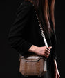 Brown Lia Ostrich Leather Shoulder Bag Bellabags Bellabags