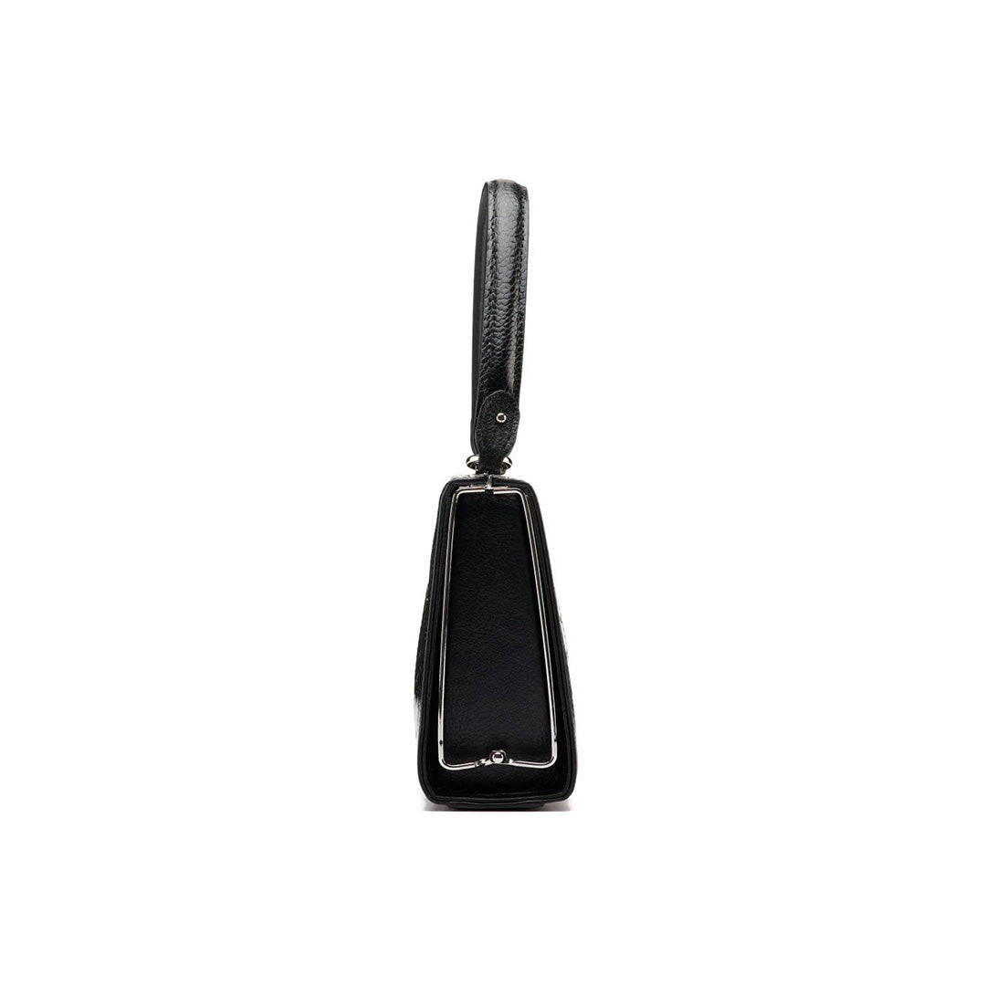 Black Libby Ostrich Leather Evening Bag Bellabags Bellabags