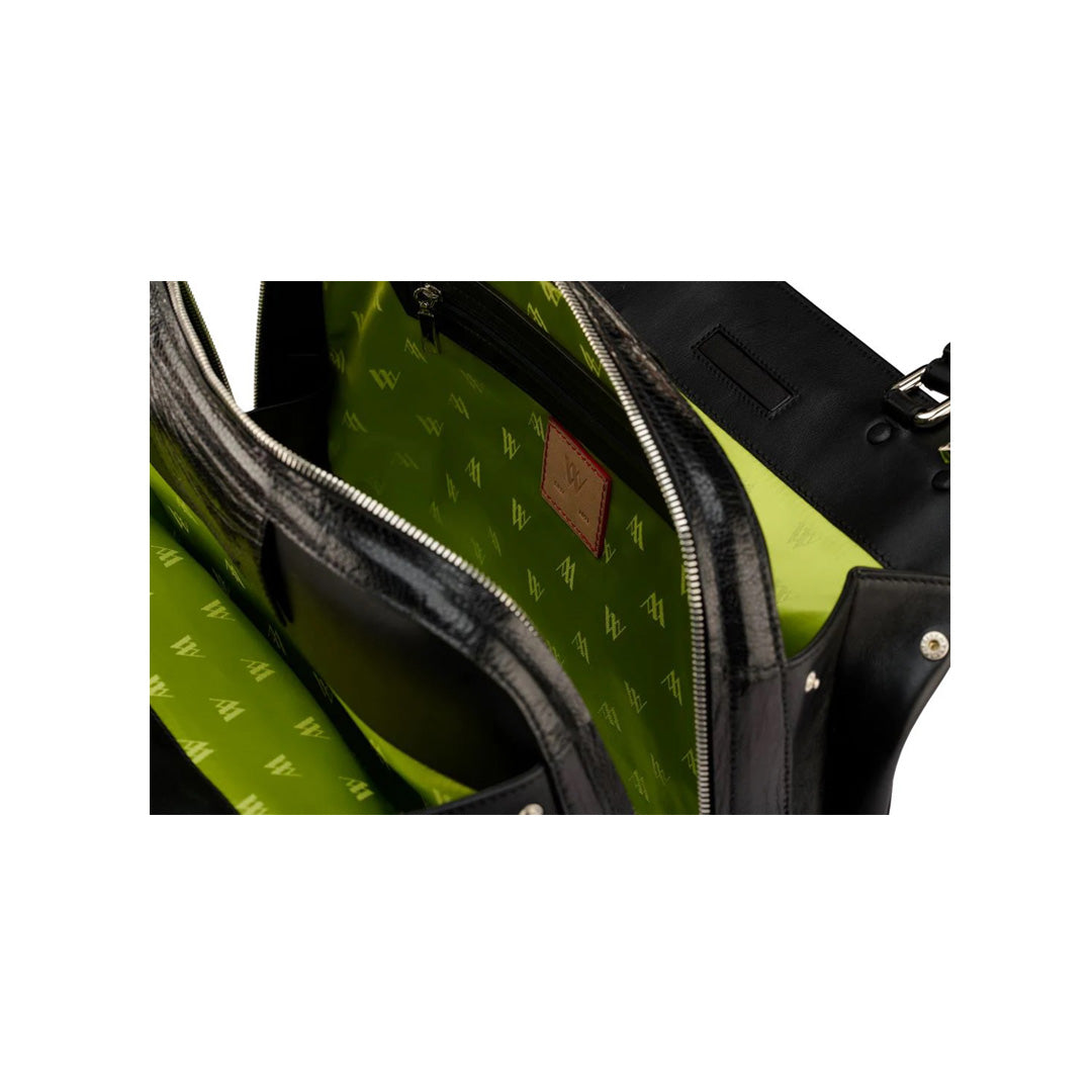 Black Lexington Ostrich Leg Leather Business Bag Bellabags Bellabags