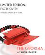 Black Georgia Limited Edition Ostrich Leather Clutch Bag with Red Gussets Bellabags Bellabags