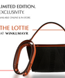 Black Lottie Limited Edition Ostrich Leather Crossbody Bag with Orange Gussets Bellabags Bellabags