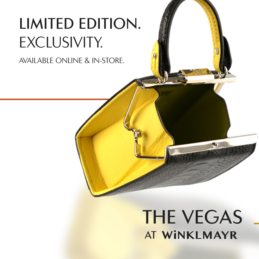 Black Vegas Limited Edition Ostrich Leather Micro Bag with Coloured Gussets Bellabags Bellabags