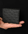 Black Alaska Ostrich Quill Leather Wallet Bellabags Bellabags