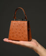 Light Brown Vegas Ostrich Leather Micro Bag Bellabags Bellabags