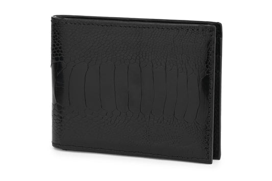 Black Alaska Ostrich Leg Leather Wallet Bellabags Bellabags