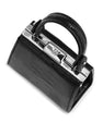 Black Vegas Ostrich Leg Leather Micro Bag Bellabags Bellabags