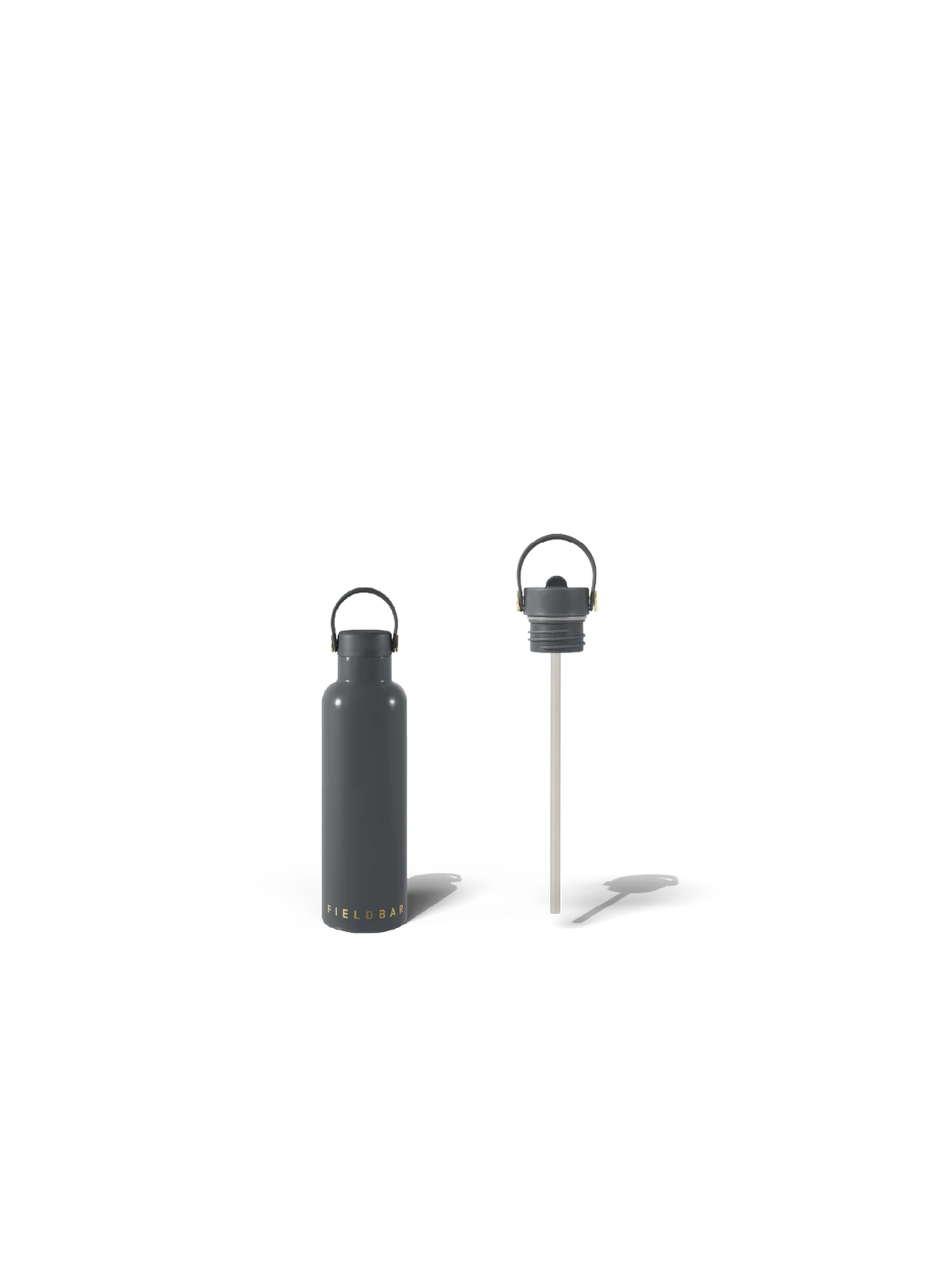 Field Bottle Sip Lid & Metal Straw / Oyster Grey