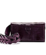 Purple Georgia Ostrich Leg Leather Clutch Bag Bellabags Bellabags
