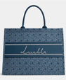Large Denim Monogram Tote Bag - Bellabags Luella