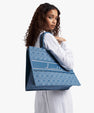 Large Denim Monogram Tote Bag - Bellabags Luella