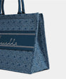 Large Denim Monogram Tote Bag - Bellabags Luella