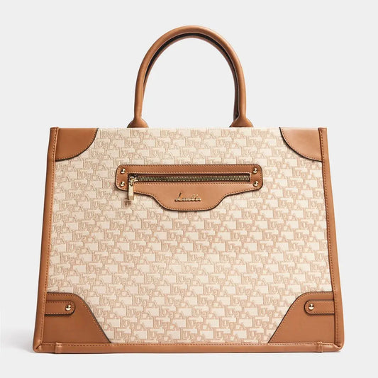 Large Front Pocket Jacquard Tote - Bellabags Luella