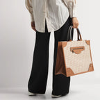 Large Front Pocket Jacquard Tote - By Luella - Invoque