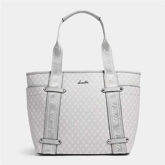 Logo Webbing Strap Side Pocket Shopper - Bellabags Luella
