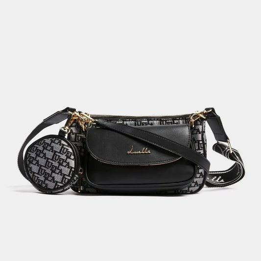 Jacquard Removable Pouch Crossbody Bag - Bellabags Luella