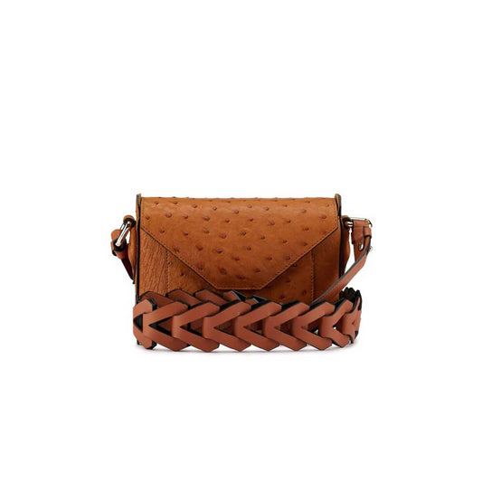 Light Brown Lee Ostrich Leather Shoulder Bag Bellabags Bellabags