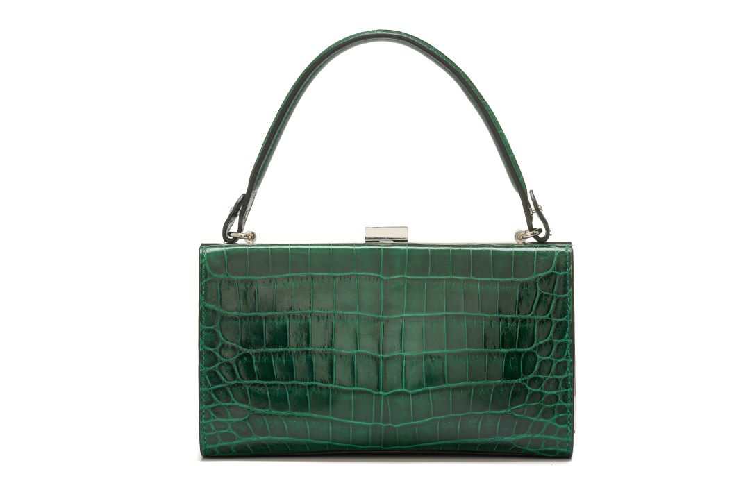 Green Libby Crocodile Leather Evening Bag Bellabags Bellabags