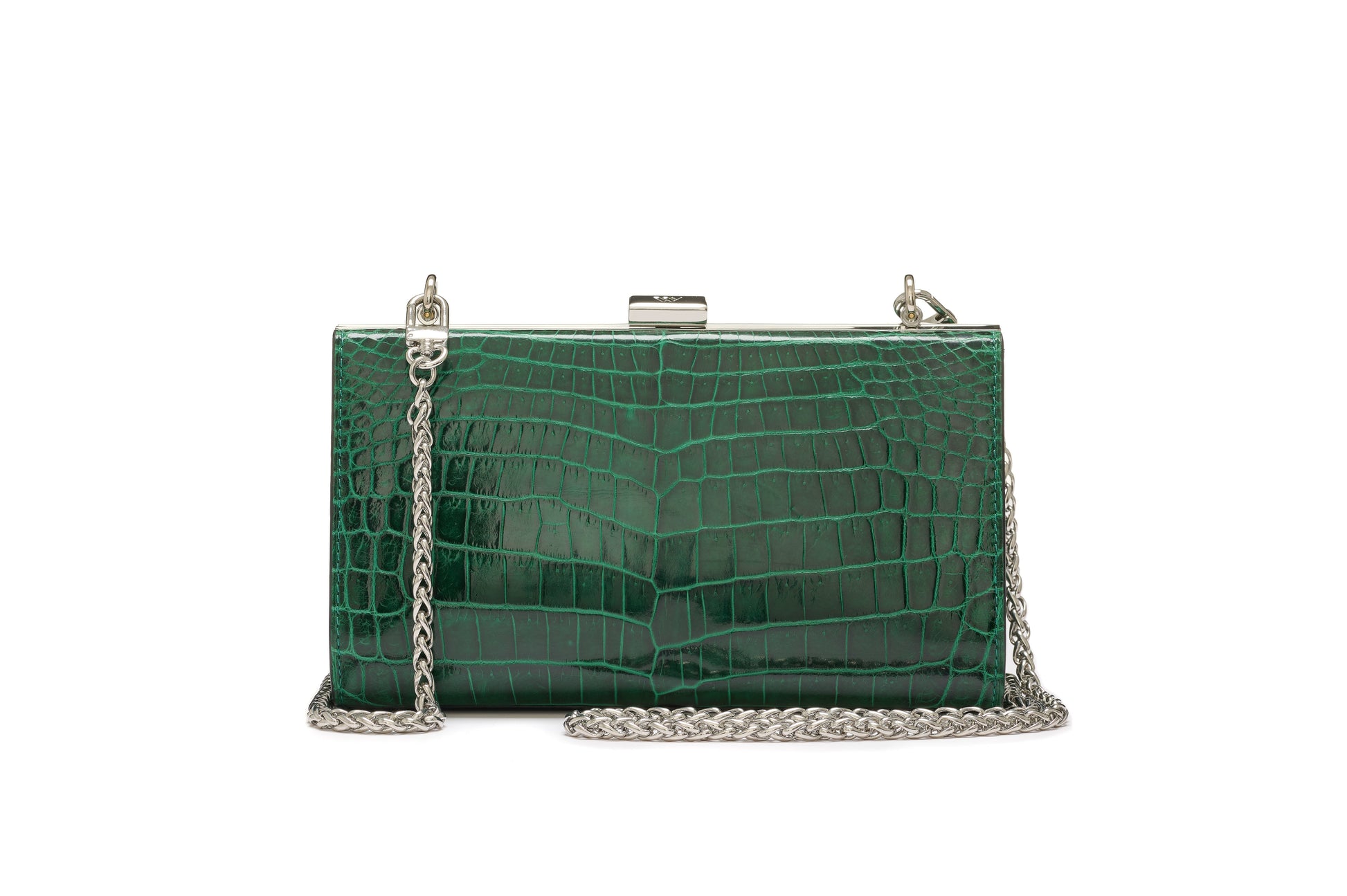 Green Libby Crocodile Leather Evening Bag Bellabags Bellabags