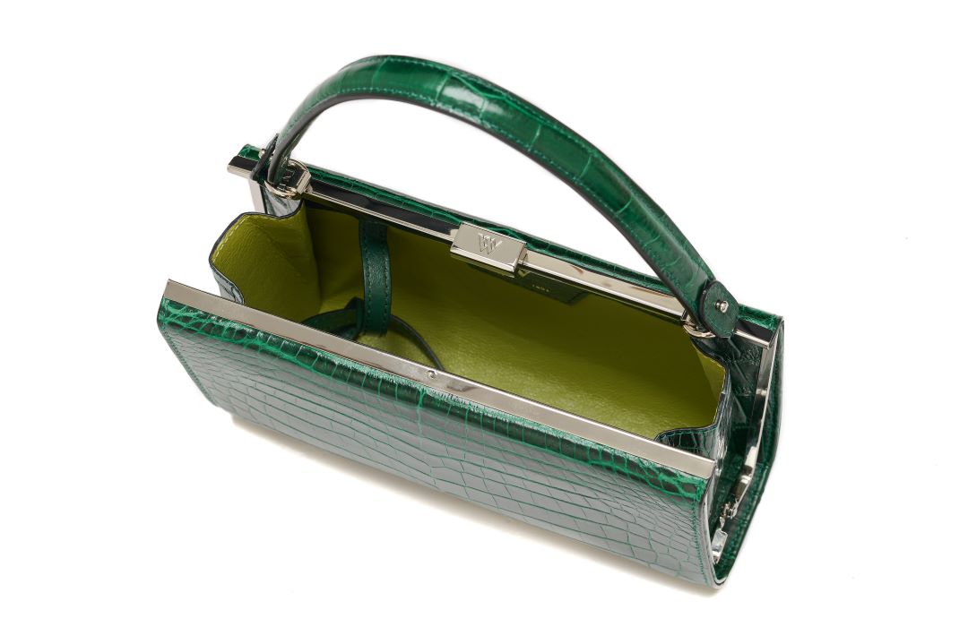 Green Libby Crocodile Leather Evening Bag Bellabags Bellabags