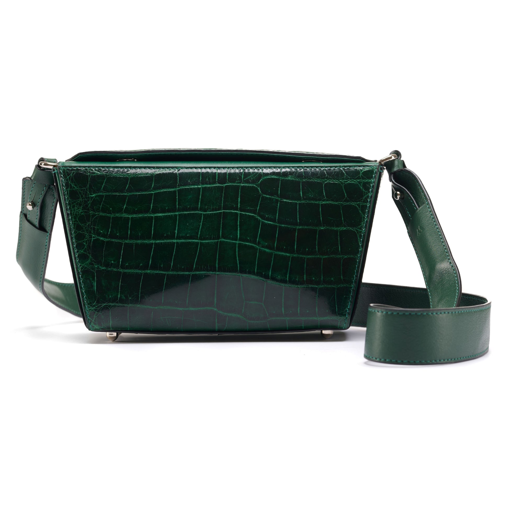 Green Lottie Crocodile Leather Crossbody Bag Bellabags Bellabags