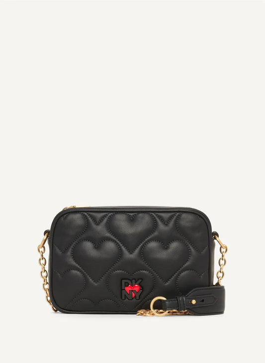HEART OF NY QUILTED CAMERA BAG WITH CHAIN - Bellabags DKNY