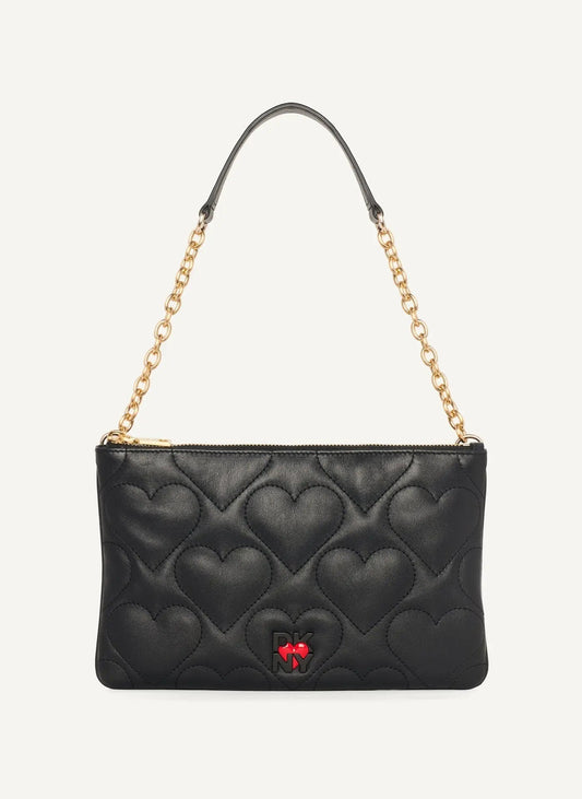 HEART OF NY QUILTED FLAT SHOULDER BAG - Bellabags DKNY