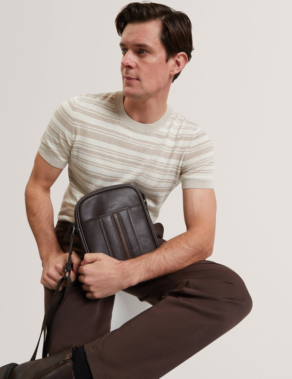 KEIIGAN: Stripe Pu Flight Bag