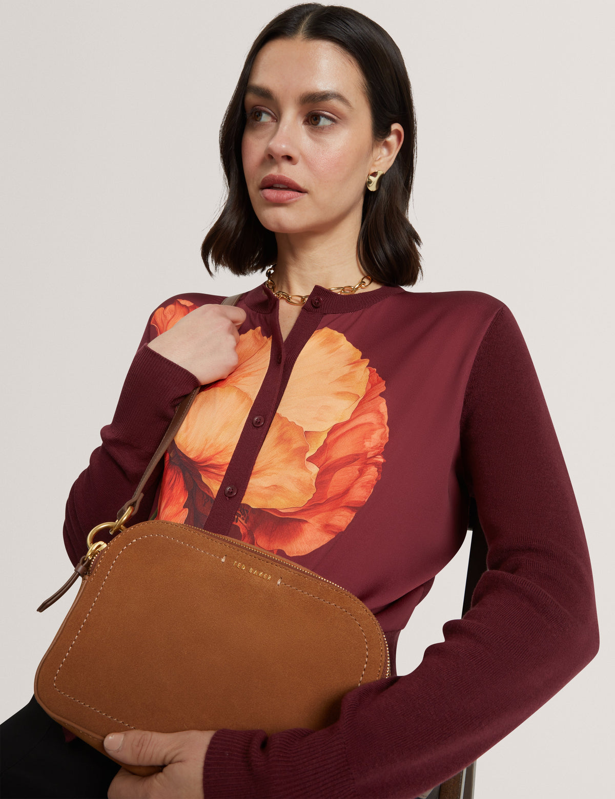 SHAYANE: Webbing Suede Camera Bag