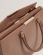 RENNEA: Bar Detail Large Tote Bag