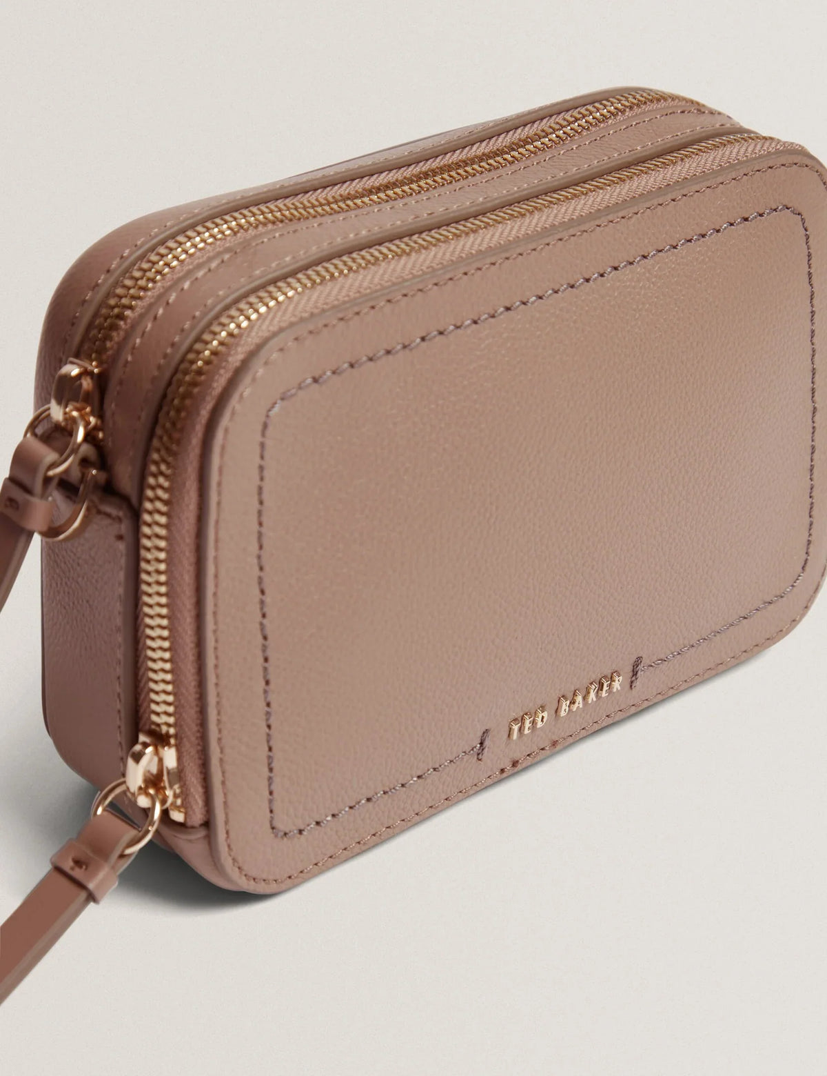 LINZIE: Webbing Leather Small Crossbody Camera Bag
